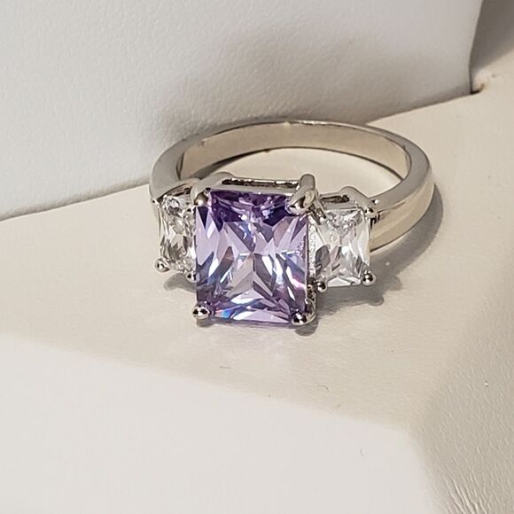 Amethyst with Silver Setting Ring, Earrings, Necklace, NWOT - Picture 3 of 13